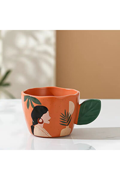 bity thok Inspiration Leaf Ceramic Mug - Orange O3