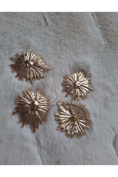 beyna aksesuar زر معدني مطلي بالذهب 3.5 1 عبوة 4 قطع