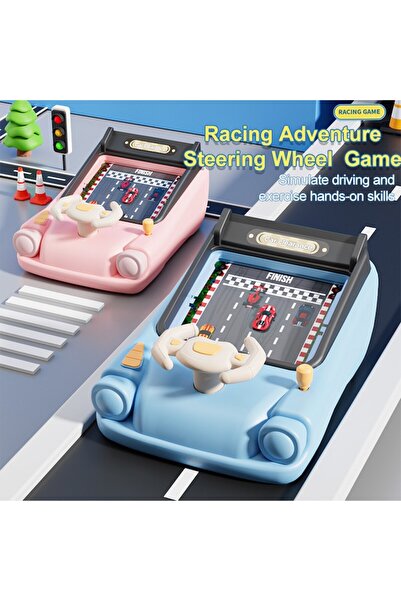 zyteq Interactive console with steering wheel for children, educational game with races and obstacles, blue
