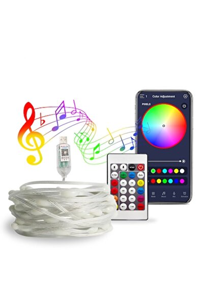 HOZRO Șir luminos inteligent cu LED-uri RGB, 10 m, 100 LED-uri, control prin ...