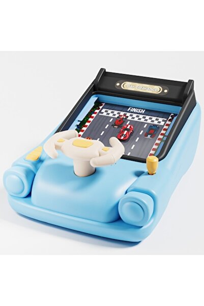 zyteq Interactive console with steering wheel for children, educational game with races and obstacles, blue