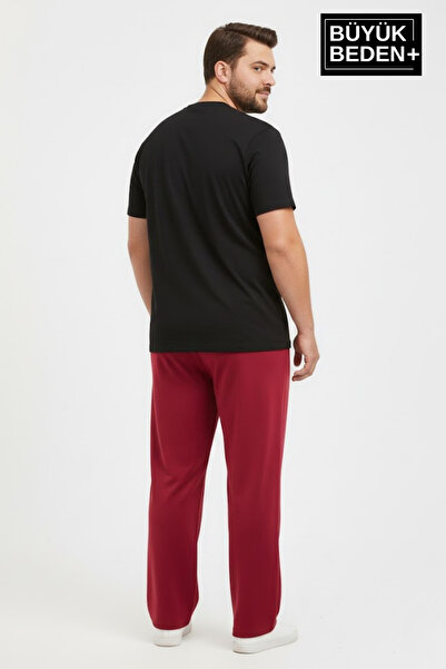 Superlife Men's Plus Size Relaxed Fit Leg Opening Ar Printed Elastic Waist Sweatpants Spr26Ea952-1