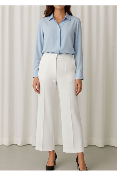 DEMOİSELLE Women's Stretch Fabric Steel Interlock Fabric Pants