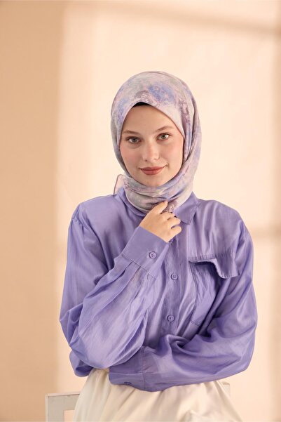 Silk Home Φουλάρι από οργανικό βαμβάκι με ραμμένες χειροποίητες άκρες με σχέδιο κήπου με χαμομήλια