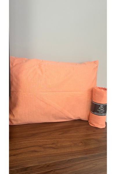 SERENART HOME Double Elastic Fitted Bed Sheet Set Orange 180X200