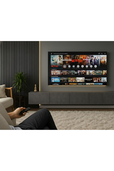 MAC DİZAYN ECO Milas TV Ünitesi & TV Sehpası 240 cm–SUNTALAM, Modern Tasarım CEMENT