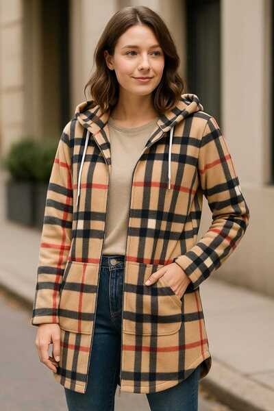 Tenra Women's Long Fleece Cardigan Wide Cut