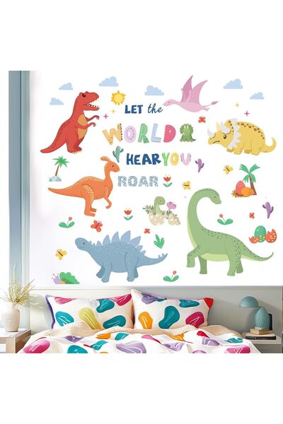 Amimagen ملصقات حائط على شكل ديناصورات للأولاد والبنات - ملصقات حائط على شكل ...