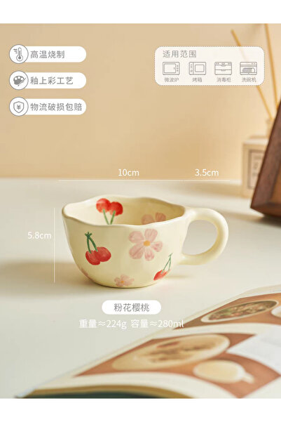 bity thok Handmade ceramic mugs decorated with flowers - 2