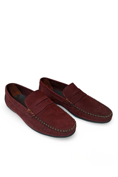 MODA Genuine Leather Men's Shoes Nubuck Burgundy Color Dallas
