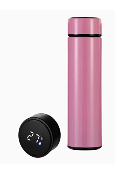 OEM 500 ml stainless steel thermos, LED touch display with temperature, thermal insulation – Pink