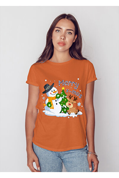 MVRDAR Tricou de Craciun unisex din 100% bumbac pentru femei si barbati