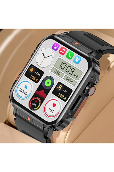 zyteq L81 Smartwatch with 1.95'' HD screen, BT call, health monitoring and IP68, black