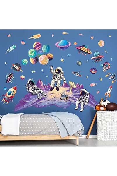 AZONEE ملصقات جدارية للفضاء - لوحة فنية جدارية من الفينيل قابلة للتقشير واللص...