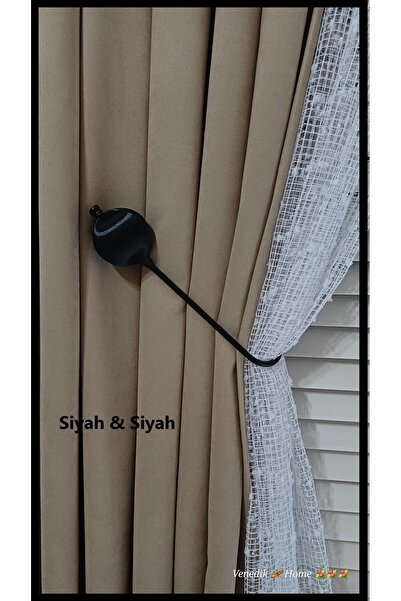 venedik home Suport metalic pentru cornișă Ghost, negru și negru, 1 bucată (instalare ușoară fără găurire în perete)