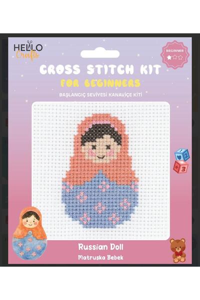 BALIM ÖRGÜ EVİ Brodat cu punctul în cruce pentru copii 15x15 Matryoshka Baby ...