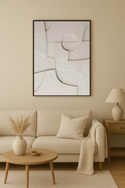 seninürünün Sionya 13 - Μονόχρωμος μοντέρνος αφηρημένος πίνακας ζωγραφικής με...