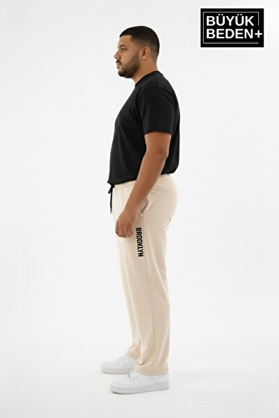 Superlife Ανδρικό μεγάλο μέγεθος BROOKLYN με τύπωμα Φούτερ με ελαστική μέση και ελαστικό κάτω μέρος SPR26EA952-2