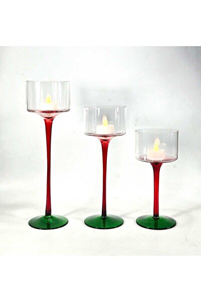 Kristal Market El Yapımı Kristal Dekoratif Mumluk Set 3'lü