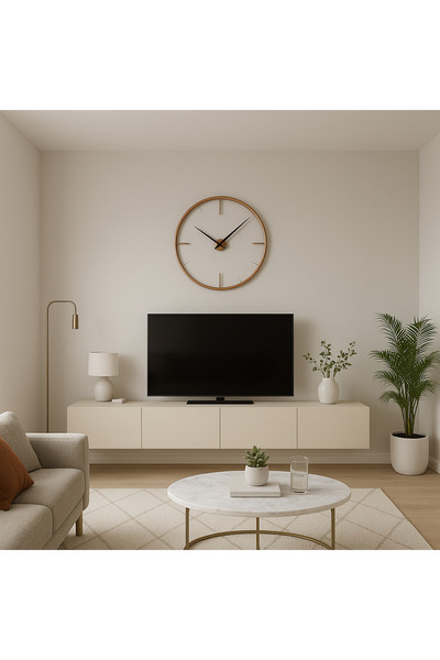 MAC DİZAYN ECO Milas TV Ünitesi & TV Sehpası 240 cm–SUNTALAM, Modern Tasarım MAT VİZON