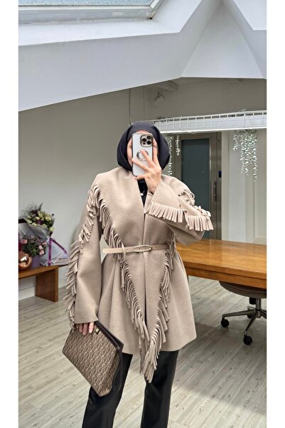 Universal Yeni Helen Saçaklı Kaban Ceket