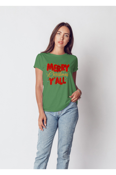 MVRDAR Tricou de Craciun unisex din 100% bumbac pentru femei si barbati