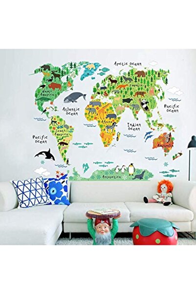 Other Colorful World Map Removable Wall Sticker Mural Decal - Kids Room