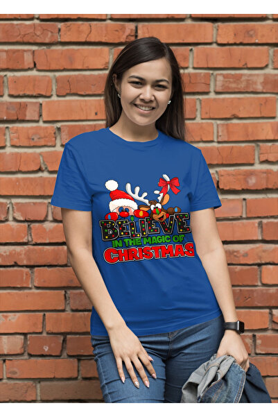 MVRDAR Tricou de Craciun unisex din 100% bumbac pentru femei si barbati