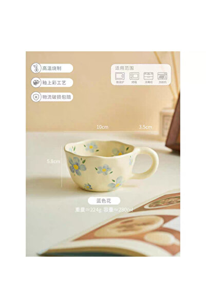 bity thok Handmade ceramic mugs decorated with flowers 1