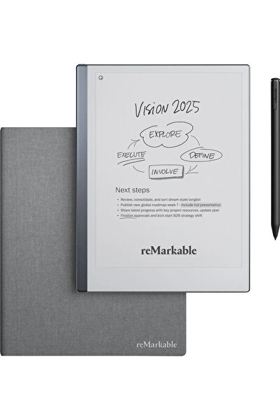 remarkable 2 tablet ePaper με θήκη Book Folio, Marker Plus και άκρες μαρκαδόρου, ασημί
