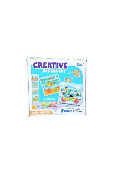 OEM Joc interactiv copii, model puzzle creativ, 116 piese de constructie, 8 p...