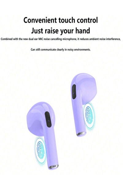 OEM TWS BT 5.4 wireless headphones, semi-in-ear, semi-transparent ABS, noise reduction, - Purple