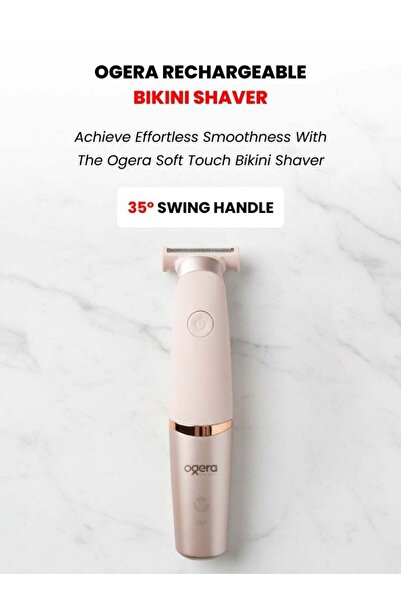 Ogera Soft Touch Bikini Shaver OG2600BT, White & Pink