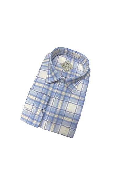 GÖMLEK GALERİSİ Classic Cut Plaid Long Sleeve Men's Shirt