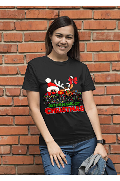 MVRDAR Tricou de Craciun unisex din 100% bumbac pentru femei si barbati