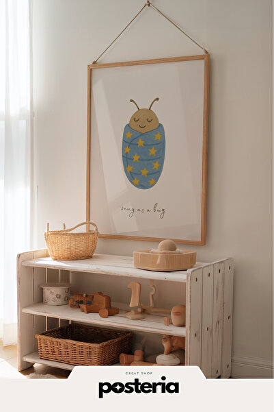 Posteria Tekli İskandinav Çocuk Odası Uyku Dekoru, Çocuk Odası Tablosu, Doğal...