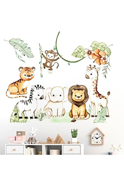 KASTWAVE Jungle Animals Wall Decals - Peel & Stick Nursery Decor (Elephant, L...