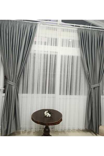 KARMAŞ HOME Grek Tül Perde Sık Pile (1/3) Petek Zemin