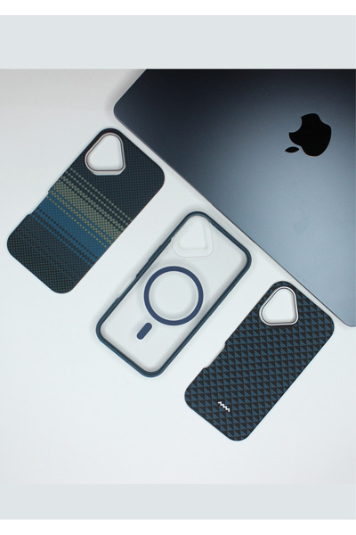 Beecover İphone 16 Kılıf 3 in 1 Magsafe Özdellikli Kevlar Kaplama Lüx Silikon