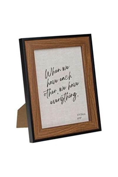 BAMI NETWORK Rama Foto din Lemn Maro cu Margine Neagra 15 x 20 cm