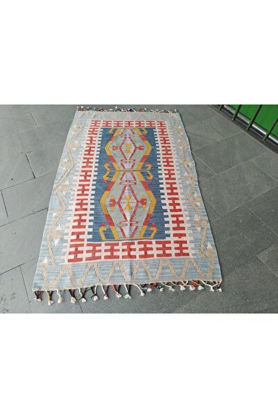 ŞAHMERDANOĞLU 105X166 cm Hand-Woven Wonderful Kayseri Region, New Wool Kilim, Decor for the Living Room Bal38