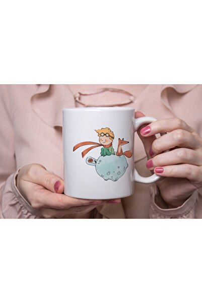 Beramussa كوب مزخرف برسومات الأمير الصغير والثعلب على كوكب بألوان الباستيل