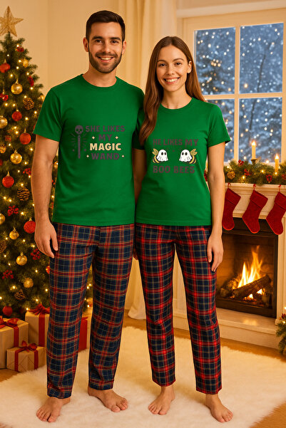 MVRDAR Christmas set for two – t-shirt and pajama pants, cotton, holiday and Christmas theme