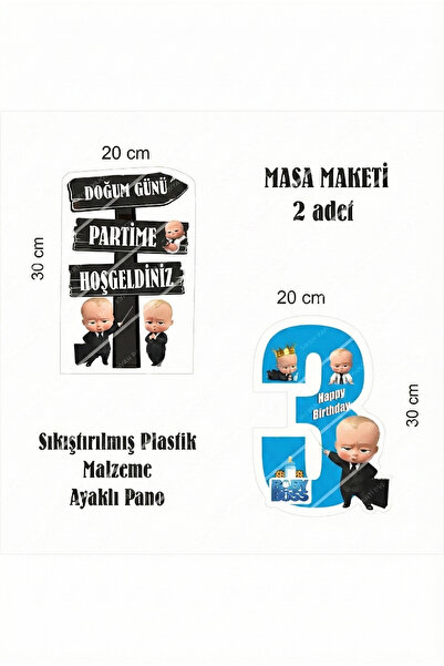 abjad Patron Bebek 3 Yaş Doğum Günü Maketi / Pasta Süsü Seti