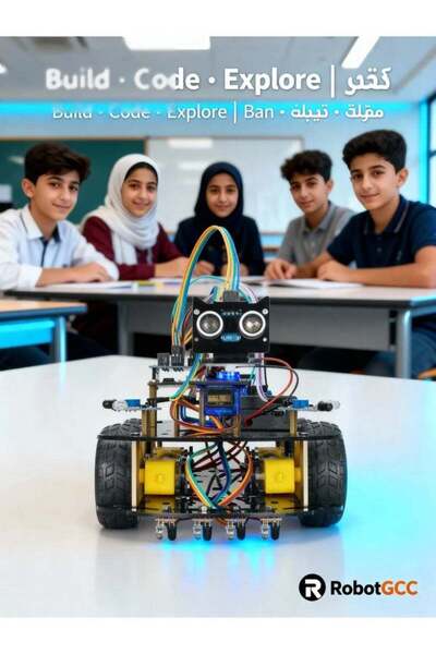 robotgcc مجموعة سيارة روبوت ذكية من Arduino (رباعية العجلات) - تتبع خط تعليمي...