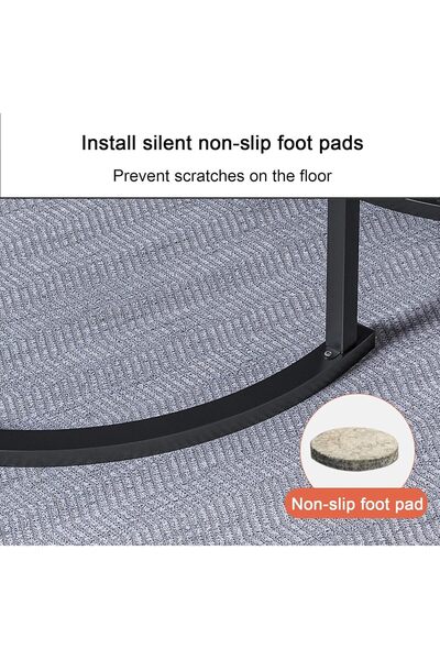 Twinkle Mart Modern Nesting Coffee Table Set of 2, Round End Tables, White, Engineered Wood & Metal