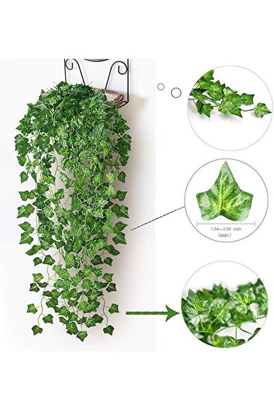 genric مجموعة من 12 قطعة من إكليل اللبلاب الاصطناعي - نباتات متدلية خضراء مع ...
