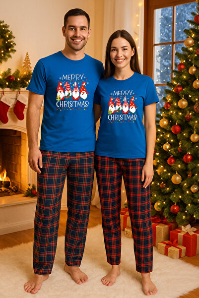 MVRDAR Pijamale cuplu - set Craciun in doi Grinch cu tricou si pantaloni de p...