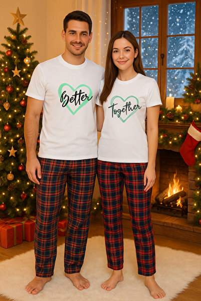 MVRDAR Christmas set for two – t-shirt and pajama pants, cotton, holiday and Christmas theme