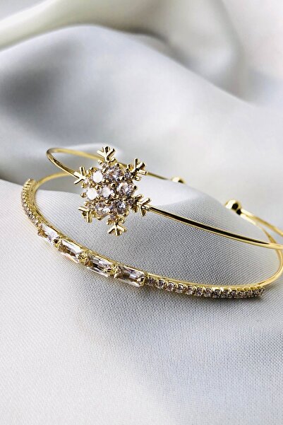 Bonicce 2li Su Yolu Taşlı Kadın Çelik Bileklik Paslanmaz Çelik